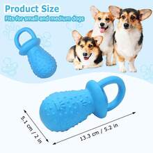 Latex Chew Dog Toys, Novelty Squeaky Pacifier Dog Toys, 5.2inch Durable Pacifier Dog Chew Toys For Small And Medium Dogs(Blue,1Pcs),Blue - Blue - 查看 3
