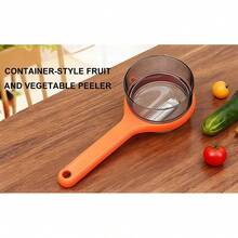 Kitchen Special Fruit Peeler With Box Storage, 2026 New Double-Sided Stainless Steel Multi-Function Peelers, Upgrade Vegetable Peeler With Catcher Peeler With Storage Bucket - 橘色 - 查看 7