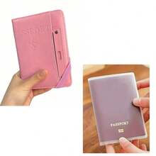 1 件多功能护照夹和卡夹，PU 皮革护照套，适合旅行、学校、度假、商务旅行、男女通用，多功能护照夹卡夹身份证登机牌、储物袋票夹钱包一体式女士 - 彩色 - 查看 33