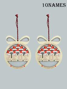 Ornamento natalizio personalizzato a forma di cappello di Babbo Natale, ornamento natalizio personalizzato per la famiglia Natale 2025, decorazioni per albero di Natale con testo personalizzabile, Buon Natale, Primo Natale, Ornamento con nome famiglia, decorazione natalizia per la casa, regali di Natale in legno personalizzati con 2-7 nomi, famiglia affettuosa, Natale, famiglia, papà, mamma