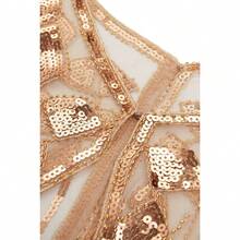 Chal envolvente con capa de noche con lentejuelas y cuentas para novia - Oro rosa-3 - Ver 5