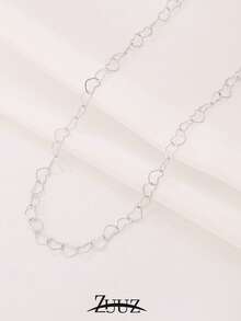 1 pieza Collar de acero inoxidable minimalista y de moda, collar de cadena con forma de corazón para mujer, joyería femenina, regalo para la mejor amiga - collar - Ver 12