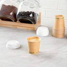 Sustain - Tazas calientes de 4 onzas, 50 tazas de caf de una sola pared, tapas se venden por separado, revestimiento de PLA a prueba de fugas, taza de papel kraft compostable, tolera - 118,29 ml + 50 - Ver 3