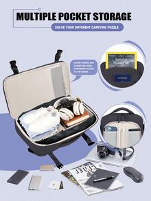 Myco Vacuum Compression Travel Backpack, Carry-On Approved, Includes Manual Air Pump, 51% More Capacity With Vacuum Compression, Fits In Suitcase, Vacuum Compression Backpack, Airplane Travel Backpack, Air Cushion Travel Bag, Vacation Travel Bag - Multicolor - View 2