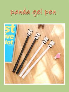 可爱熊猫图案中性笔，0.5毫米黑色墨水圆珠笔，熊猫礼物 - 彩色 - 查看 5