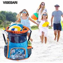 Mochila con cordn a prueba de, mochila de malla con compartimento para zapatos, bolsa de natacin para playa, piscina, bolsa de piscina con bolsillos para artculos de cambiador, bolsa hmeda - Azul-Naranja - Ver 8