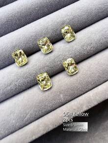 2/9/21 Stücke 6*8mm Rund Ecke Kissen Edelstein mit spitzem Boden Strass Anhänger/Ring Schmuck DIY Zubehör, geeignet für Nachtclub, Strand, sexy Schmuck, Valentinstag, Karneval, Neujahrsgeschenke, Alltagskleidung, Schmuckherstellung Anhänger