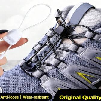 1双免系弹力鞋带，适用于一脚蹬运动鞋，男女通用圆形鞋带，适用于运动休闲鞋