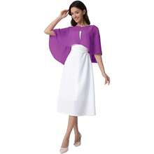 Chiffon Shawl Wraps Shrug For Evening Dress Wedding Cape Cover Up - 紫色 - 查看 7