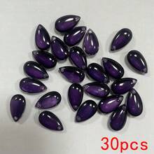 30pcs/120pcs 8*13mm Crystal Glass Smooth Flat Teardrop Pendant Beads, 20pcs/Pack 13*22mm Net Teardrop Colorful Small Pendant, DIY Jewelry Accessories For Earrings, Necklaces, Car Decor, Floral Weaving