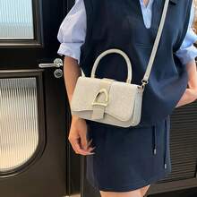 Bolso bandolera con purpurina para mujer, elegante y moderno, con correa ajustable para uso diario y viajes. - Plateado - Ver 3