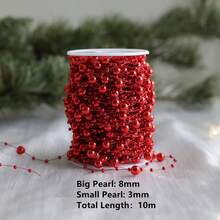 1pc/2pcs (10m/5m) Faux Pearl Beaded Garland Chain, Suitable For Valentine's Day, Wedding, Party, Indoor/Outdoor Home Decor, Gardening Decor, Bridal Shower, Anniversary & Holiday Decor, Christmas Decor And DIY Jewelry Making; Artificial Blue Pearl Beaded Garland Chain, Suitable For DIY Wedding Party Bouquet Decor, Fireplace, Holiday Decor, Crafts, Bead Curtain. - Multicolor - View 20