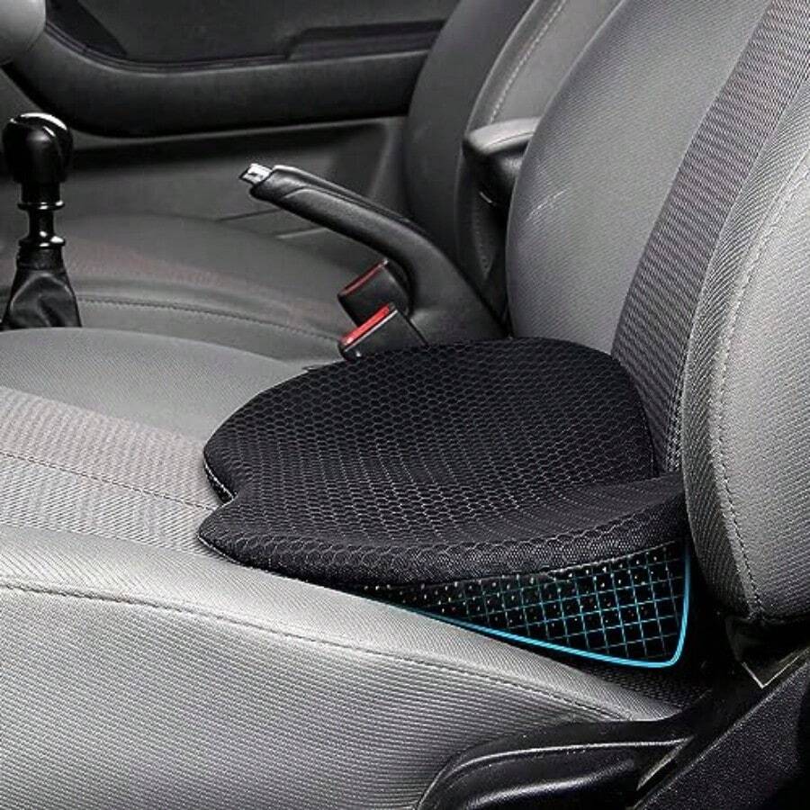Car Seat Cushion Memory Foam Lumbar Support Sciatica And Lower Back Relief Road Trip Essentials For Driving - Black - View 1
