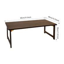 Folding Floor Table, Foldable Coffee Table, Sitting Dining Table 31.5*15.75*11.81in - Walnut Color - View 8