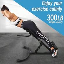 dffSilla romana con extension hiper para gluteos isquiotibiales y espalda baja banco multifuncional para entrenamiento corporal completo todo en uno plegable para gimnasio en casa y fitnesshd - Multicolor - Ver 3