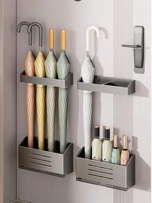 磁性雨伞架，无需钻孔，壁挂式，家用排水雨伞桶，储物柜门，雨伞收纳架，门