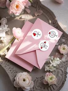 1000pcs/2rolls Valentine's Day Stickers, 1 Inch Roll, Cartoon Heart Envelope Seals, Gift Packaging Stickers, Scrapbooking Stickers, Wedding Party Decorations, Certificates, 500pcs/Roll - Multicolor - View 5