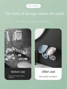 1/2 piezas Plato de jabón con forma de concha, estante de pared para jabón con drenaje, caja de jabón creativa, mantiene el jabón seco y limpio, fácil de limpiar, estante de pared para baño, prolonga la vida útil del jabón - Multicolor - Ver 6