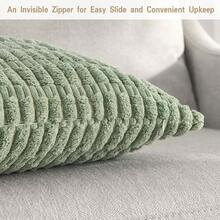Volcanics Pack Of 2 Sage Green Decorative Throw Pillow Covers 24x24 Inch, Soft Corduroy Striped Square Cushion Cases, Modern Farmhouse Boho Home Decor For Spring Couch Bed Sofa Living Room,24inchx24inch(Packof2),SageGreen - Cây xô thơm xanh - Xem 7