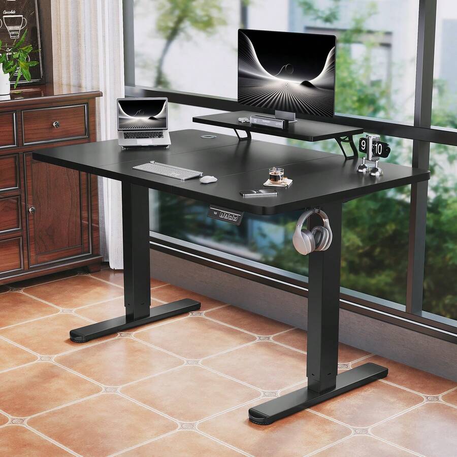 Devoko Gunji 120/140/160cm Height Adjustable Desk With Monitor Stand, Ergonomic Desk For Home Office, Office Table - View 1