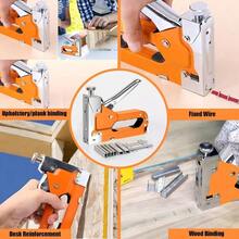 New Staple Gun For Wood 3 In 1 Upholstery Staple With 3000 Staples Manual Heavy Duty Staple Gun With For Furniture Carpet Carpentry DIY Wire Decoration Orange - Orange - View 7