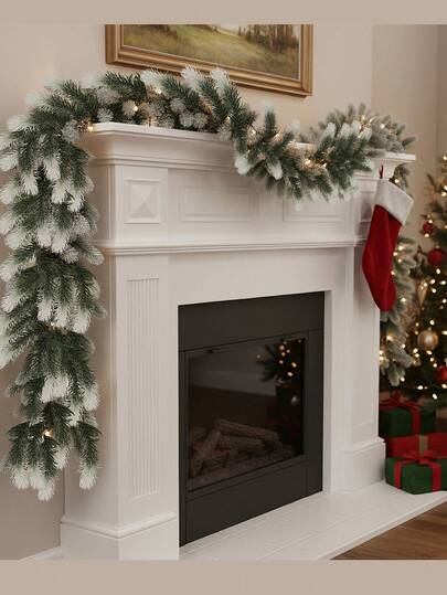 ANNA'S WHIMSY 1件塑料仿松针藤条装饰品，适合室内楼梯悬挂、桌面摆件、圣诞节和冬季装饰