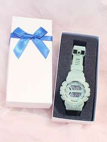 1pc Fashionable Rectangular Creative Watch Storage Box, Gift Box With Bow Bracelet And Lipstick Packaging