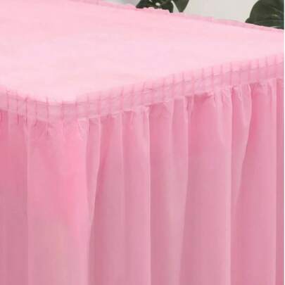 1set Rectangular Tablecloth And Table Skirt, PEVA Waterproof Anti-Oil Anti-Stain, Wedding Party Decor, Back To School Valentine Day