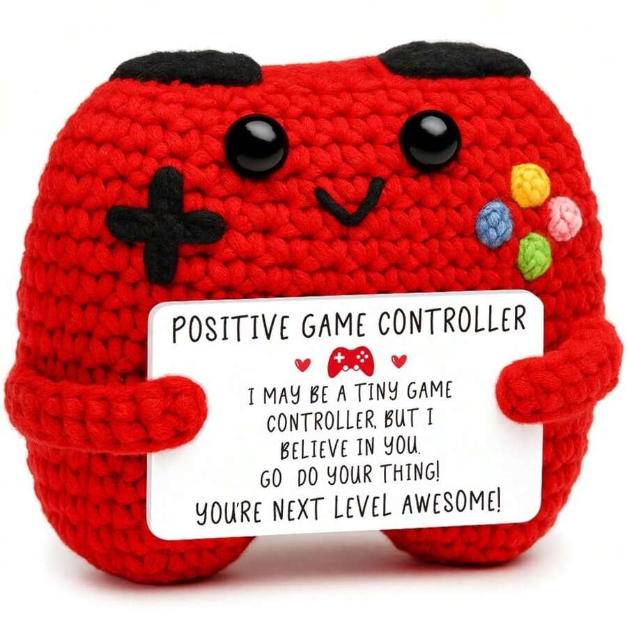 Inspirational Crochet Game Controller Christmas Gift, Handmade Game Controller Gift For Teenage Boys, Gamers, Sons Or Brothers, Emotional Crochet Decor, Christmas Stocking Stuffer - Multicolor - View 1