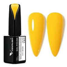 VENALISA 15ml Bright Gel Nail Polish, Pastel Yellow, Pale Neon Yellow Color, Soak Off UV LED Nail Gel Polish, Nail Art Starter Manicure Salon DIY At Home, 0.53 OZ - ColorE - 查看 1