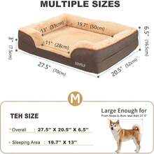 YJOYELF Cama para Perros para Perros medianos sofa Cama de Espuma Cama para Mascotas con Base Antideslizante sofa Cama Duradero para Perros pequeños y medianos Marron - Mediano - 70x52x16,5CM - Ver 2