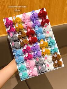 20pcs Random Color Cute Rabbit Design Hair Clips, Affordable Daily Hair Accessories