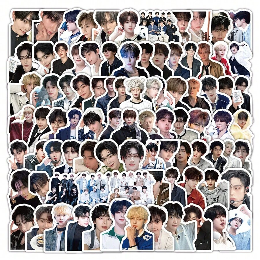 103张ZB1贴纸，ZERO-BASEONE贴纸，Yujin，张昊Ricky，Kpop贴纸，DIY剪贴簿贴纸，礼品包装贴纸，桌面装饰贴纸，水瓶和手机壳装饰贴纸，派对装饰贴纸 - 彩色 - 查看 1