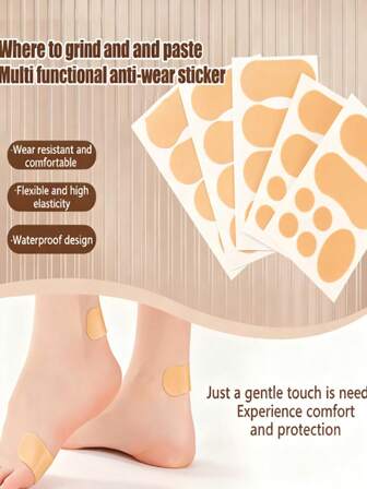 QKC 1 pieza Almohadilla para talón unisex, Protector de talón de silicona transparente, Multifuncional, Cinta antifricción, Cinta de protección de pie biónica, Adecuado para tacones altos y zapatos