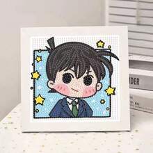 1 pieza Juego de arte de pintura de diamantes 5D, Kit de arte de mosaico de diamantes de personaje de dibujos animados DIY, Adecuado para principiantes, Juego de pintura de diamantes 5D completo con marco, Kit de mosaico, Adecuado para decoración de pared del hogar y regalo de vacaciones para amigos