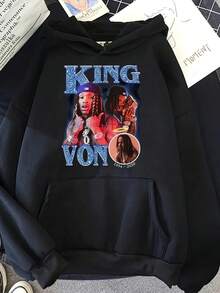[Vintage Sports Shirt] Vintage Quality Sports Shirt Rapper K- Hoodie Street Hip-Hop Pullover Sweatshirt For Men And Women  Autumn And Winter - 黑色12 - 查看 1