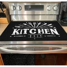(Best Seller!!!) 1pc Flat Stove Protector Mat, Rubber Non-Slip Heat Resistant Kitchen Utensil Pad, Suitable For Induction Cooktop, Glass Stove, Multi-Purpose Scratch Guard, Also Can Be Used As Mouse Pad For Oven, Washing Machine, Dryer And Kitchen Decor. - Multicolor - View 10