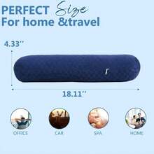 Health Cervical Neck Roll, Comfortable And Highly Resilient Bolster Pillows, Round Neck Pillows Support For Sleeping, Large Size Bolster Pillow For Bed, Legs, Back And Yoga (Checkerboard--Blue),Checkerboard--Blue - 棋盤格--藍色 - 查看 5