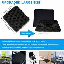 Yimiyaa Gel Seat Cushion, Double Thick Egg Gel Cushion For Pressure Pain Relief, Breathable Wheelchair Cushion Chair Pads For Car Seat Office Chair Black,Black - 黑色 - 查看 7