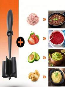 1 Dụng cụ xay thịt chịu nhiệt, dụng cụ lau chùi thực phẩm đa năng - Thích hợp để xay thịt viên Hamburger, thịt bò băm, bánh Tacos, thịt viên và nhiều dụng cụ xay/khuấy rau củ quả khác. Chuẩn bị cho việc nấu ăn tại nhà, dùng được trong máy rửa chén, dụng cụ nhà bếp, dễ vệ sinh - Nhiều màu - Xem 3