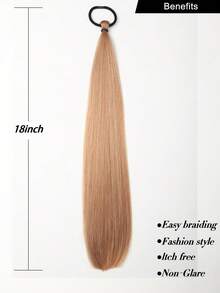 Bộ 2 tóc giả buộc đuôi ngựa thời trang tự xoắn đầu viên thuốc dài vừa phải kiểu buộc tóc giả cho trẻ em sử dụng hàng ngày trong tiệc tùng - Nhiều màu - Xem 5
