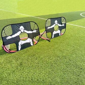 1 set bärbart dubbelsidigt fotbollsmål - utomhussporter