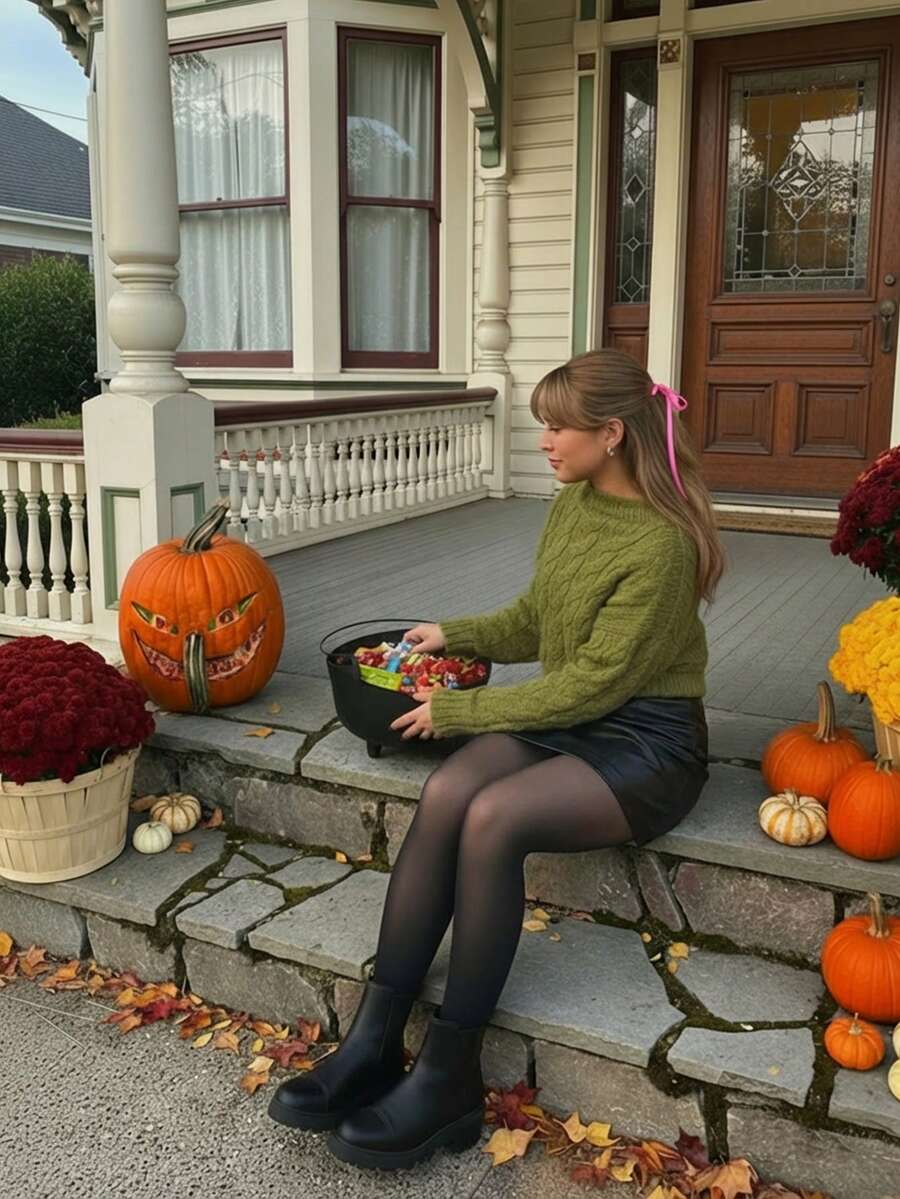 VIBEWAVE Women's Unique Design Twist Knit Long Sleeve Pullover Sweater, Minimalist Casual For Autumn/Winter