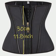 一件黑色拉链橡胶塑身连体衣，双层乳胶腰部训练器，运动健身收腹压缩塑身衣