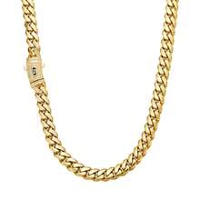 14mm Gold Cuban Link Chain And Bracelet Set 14K Gold Plated - 316L Stainless Steel Never Tarnish Waterproof With Vacuum Iced Diamond S Logo Clasp, Hip Hop Necklace & Bracelet Combo - Nhiều màu - Xem 32