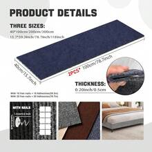 Cat Scratch Couch Furniture Protector, Adhesive Cat Scratch Pad Deterrent For Furniture, DIY Climbing Cat Scratcher Couch Protector From Cat Claws Scratching For Indoor (Navy,78.7x15.8In),78.7x15.8Inch,Navy - Navy - 查看 3