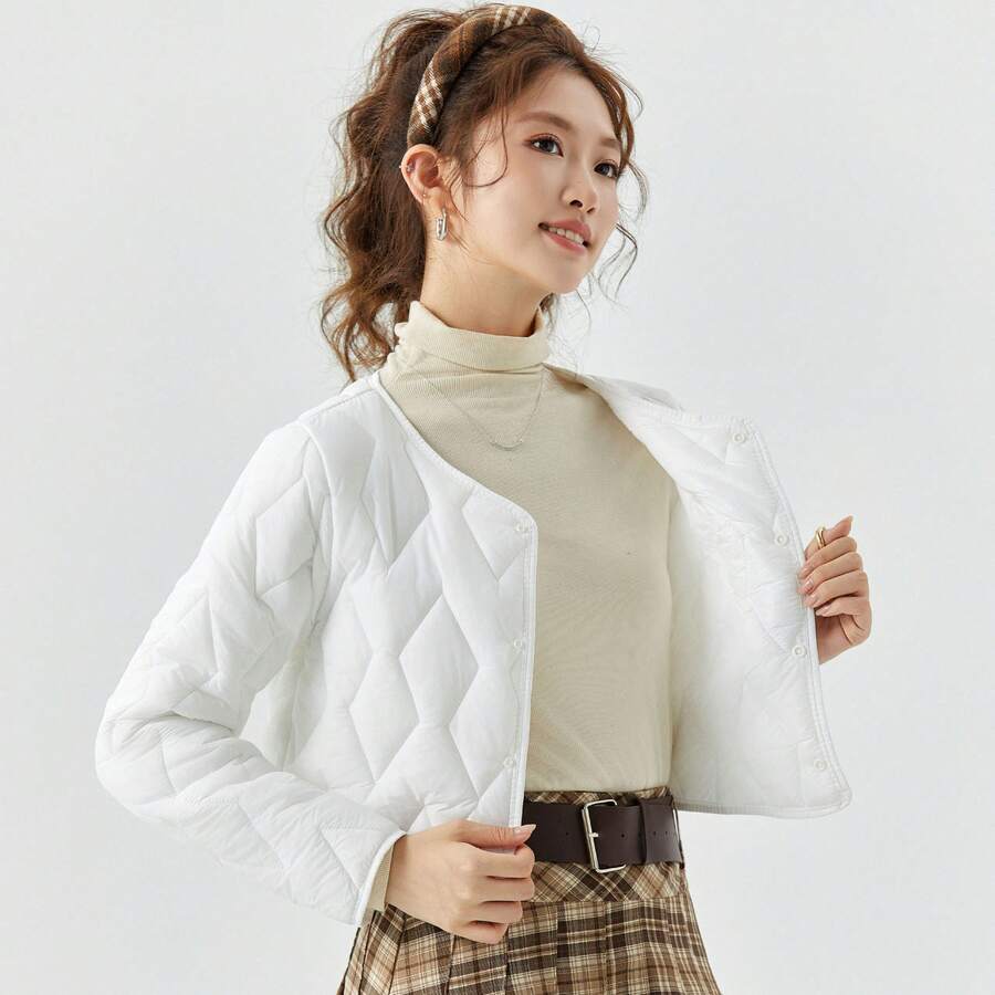Women Sports Winter Coats - White - View 1