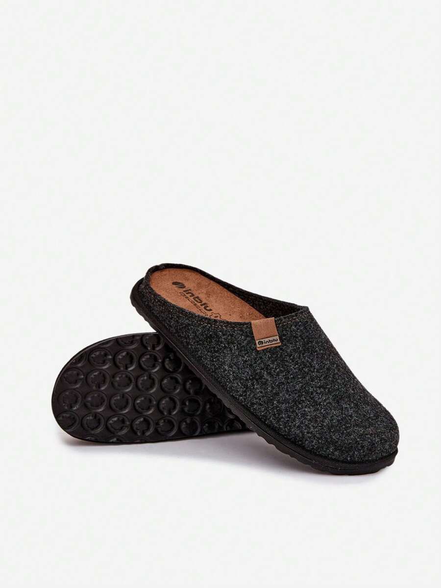 Men's Prophylactic Slippers Inblu SI000025 Dark Grey - Comfortable Slippers With Leather Insole Gray Blue - Grey - View 1