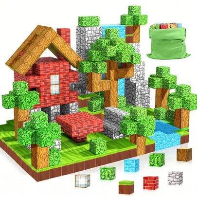 30,120,240pcs Magnetic Building Blocks, A Sensory Gift Featuring Magnetic Cubic Blocks, A Magnetic Construction Toy, An Enhanced STEM Gift Aimed At Helping Children Develop Cognitive Skills - The Perfect Sensory Gift For Boys And Girls, With Magnets And Cubes, Endless Fun, Random Colors