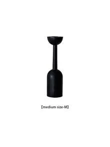 1pc/3pcs Single Head Wooden Candle Holder, Suitable For Desktop Decoration (Candles Not Included) - Black - View 15